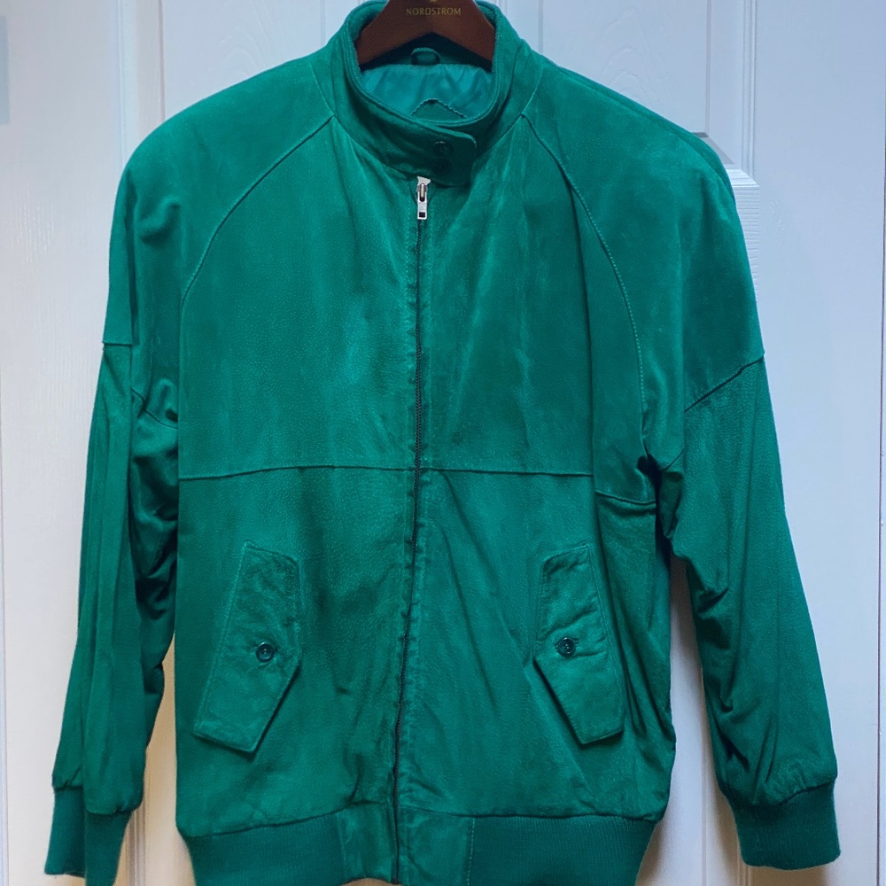 Vintage Green Suede Jacket.
